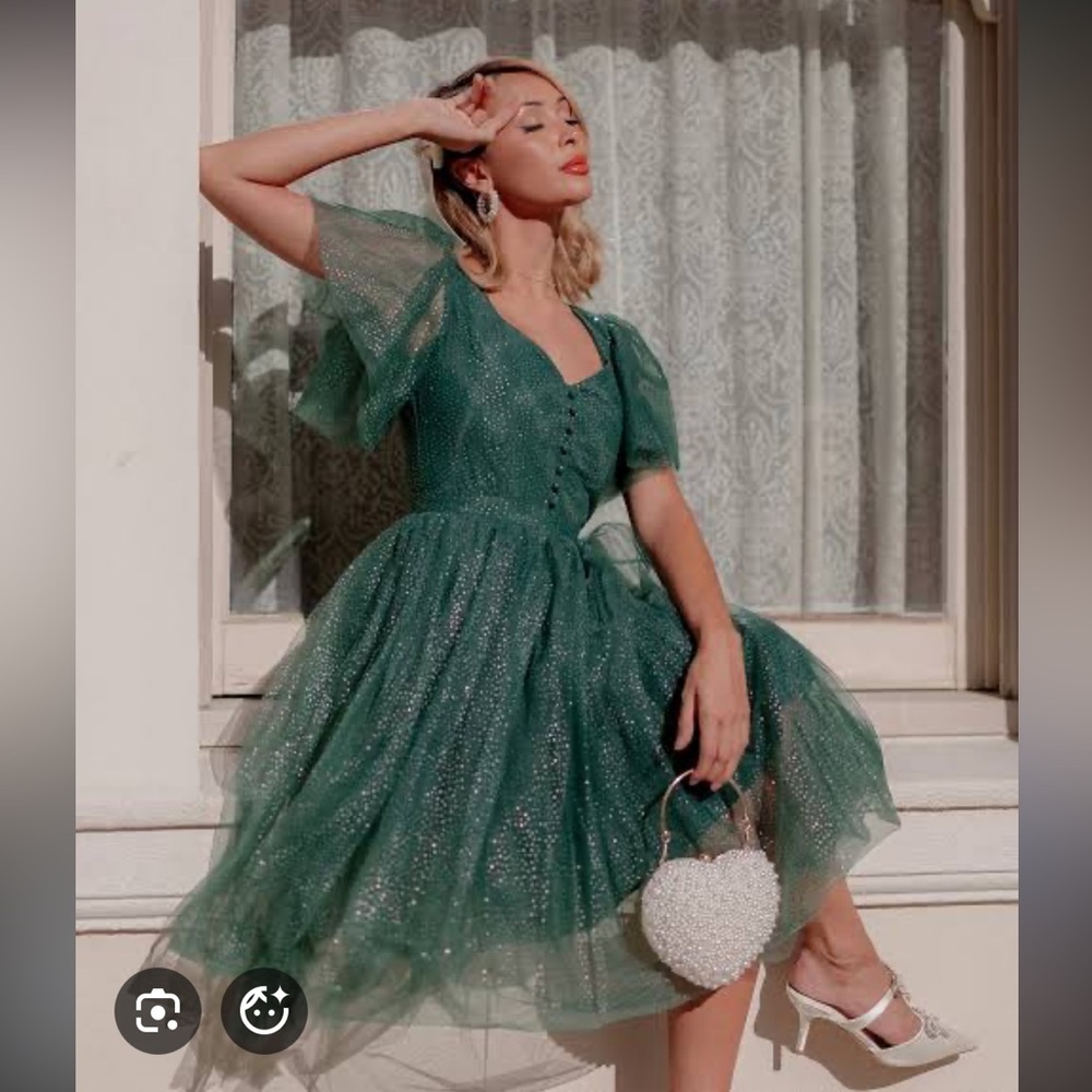 JessaKae Louise Sparkling Green Midi Dress
